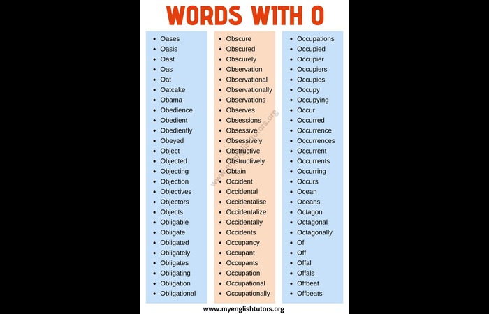 5 Letter Words with 'O' as the Second Letter