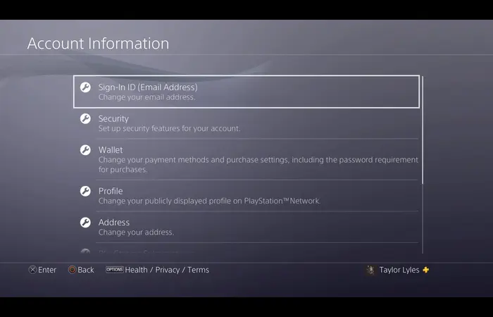 Change Your Email Account on PS4