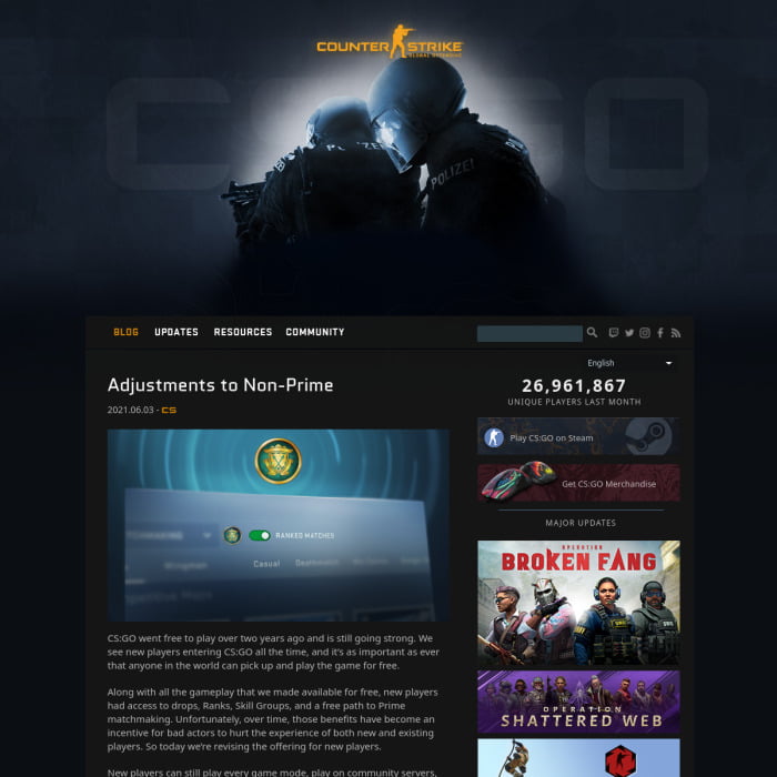 Counter Strike – Global Offensive Live Player Count