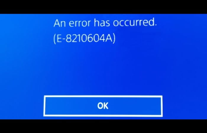 Error Code E-8210604A on PS4