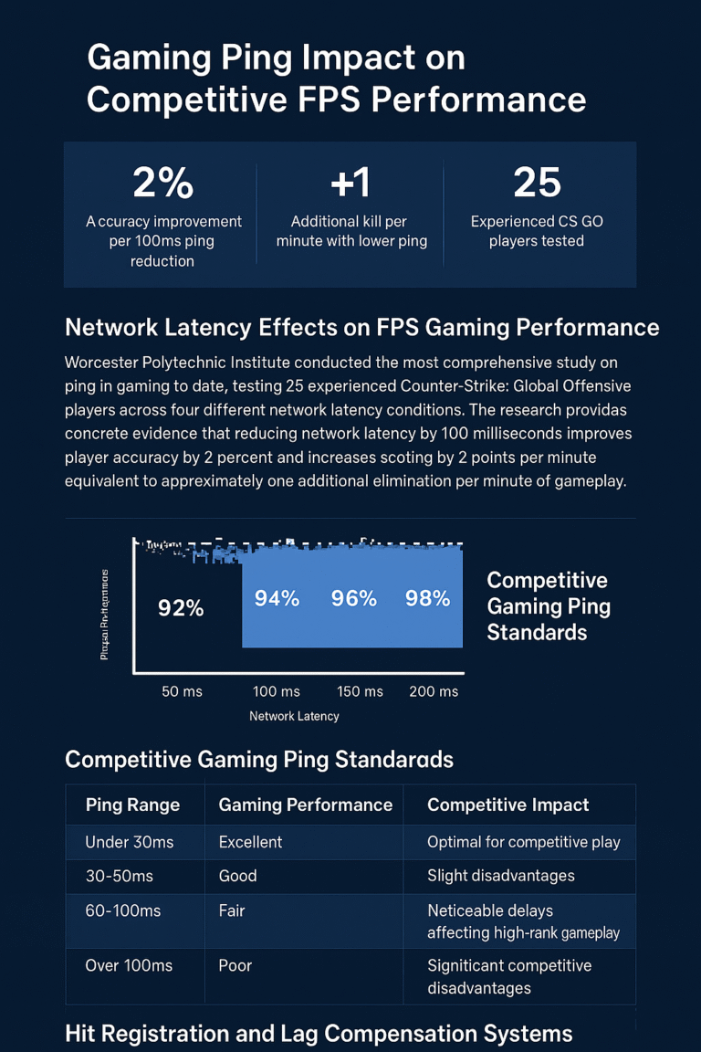Gaming Ping Impact on Competitive FPS Performance