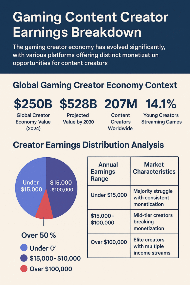 Gaming content creator earnings breakdown