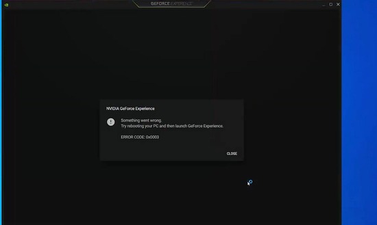How To Fix for GeForce Experience Error 0x0003