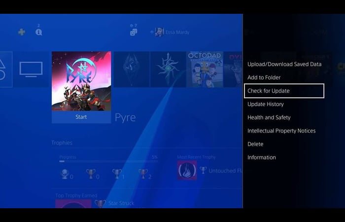 PS4 Check for Game Update