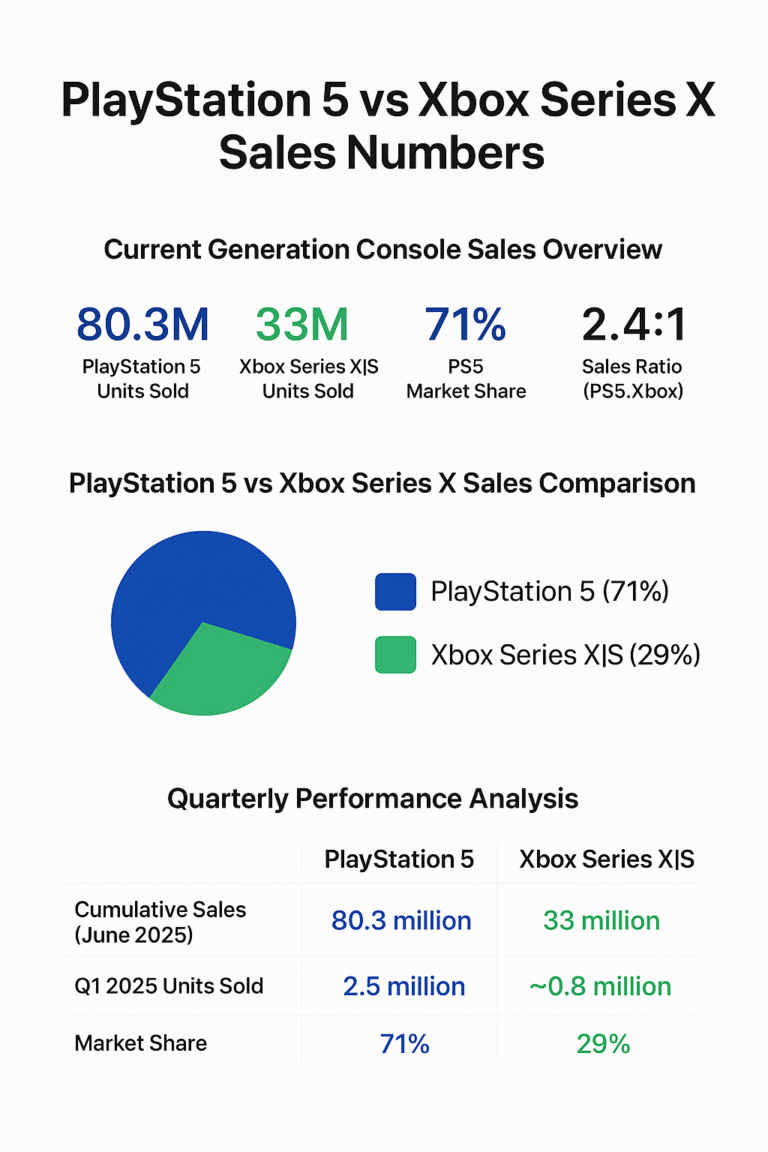 PlayStation 5 vs Xbox Series X Sales Statistics (2025)