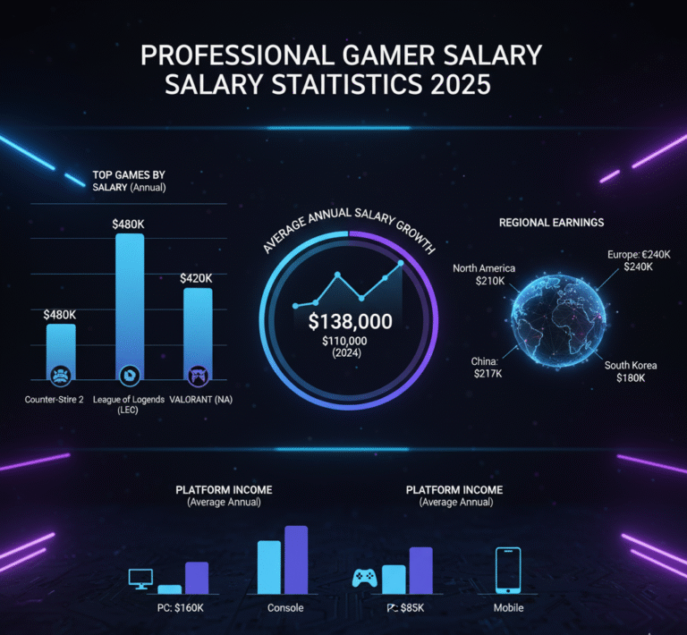 Professional Gamer Salary Statistics 2025