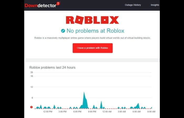 Roblox server status Downdetector
