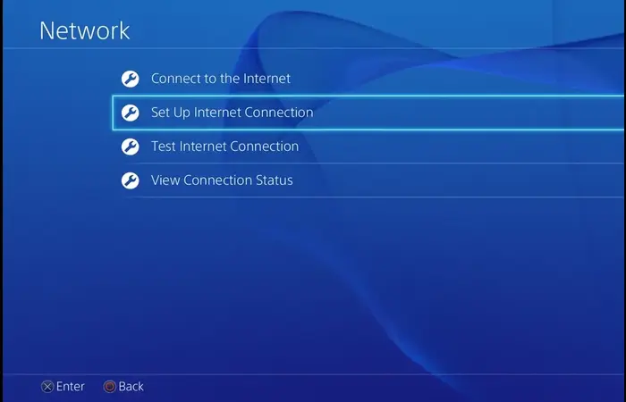 ps4-Set Up Internet Connection.