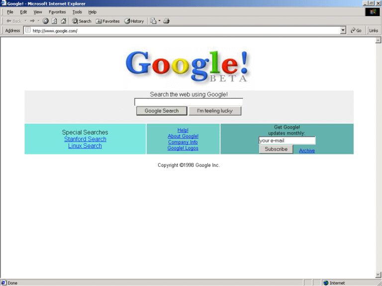 google in 1998