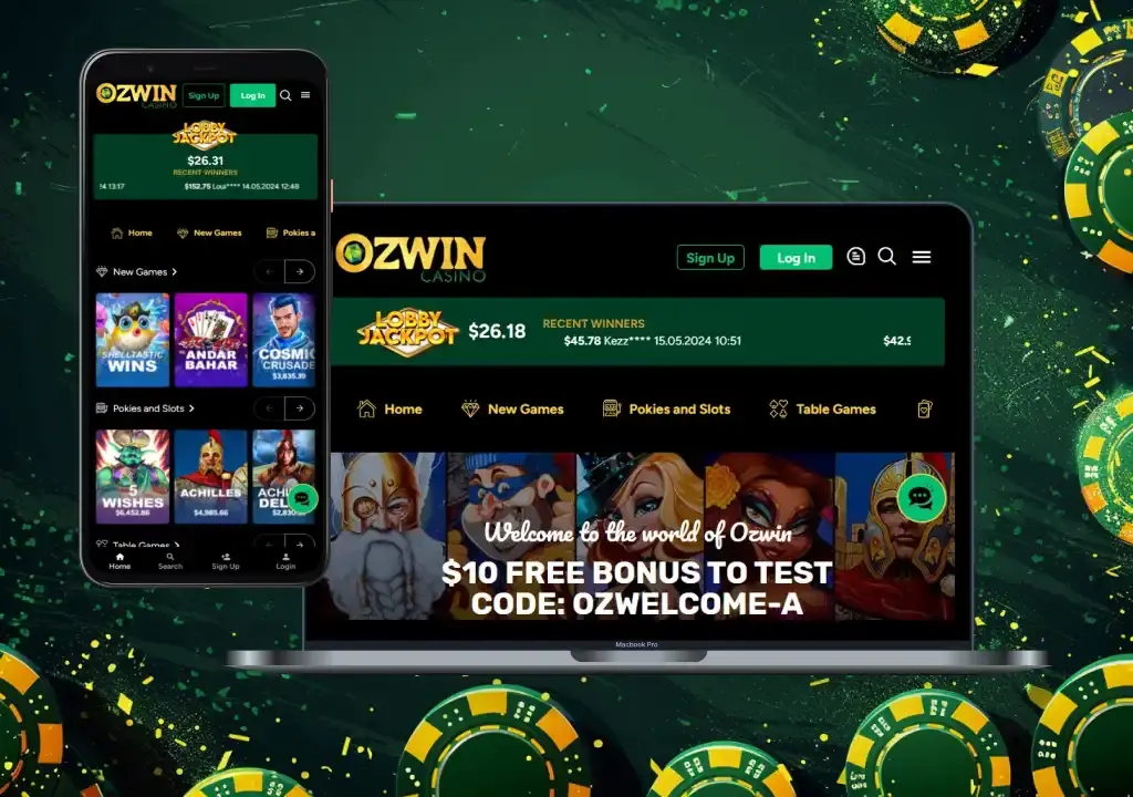 OzWin Casino Desktop and Mobile Format