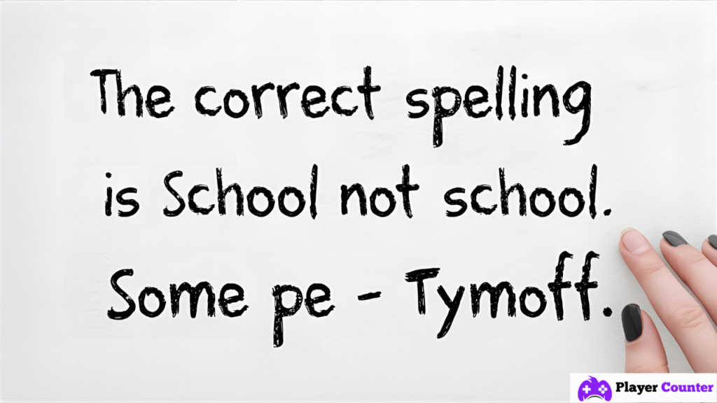 the correct spelling is school not school. some pe - tymoff